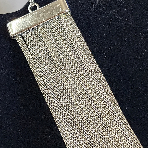 Silver Multi Strand Necklace Earrings Set - Picture 5 of 9